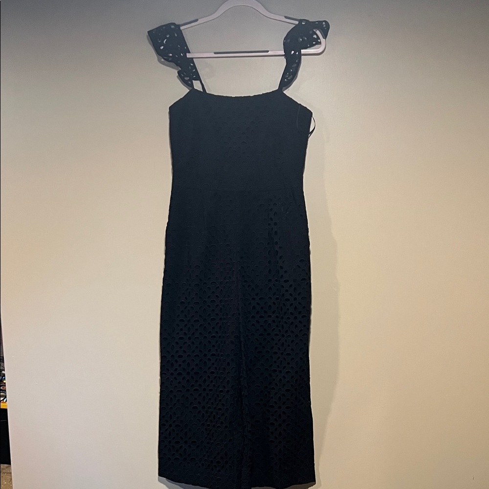 Elegant Black Eyelet Jumper by J Crew